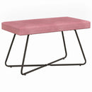 bænk Ensfarvet Lyserød 80 x 40 x 45 cm Velour