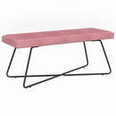 bænk Ensfarvet Lyserød 110 x 40 x 45 cm Velour