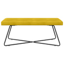 bænk Ensfarvet Gul 110 x 40 x 45 cm Velour