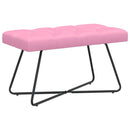 Bænk med knap tufting Lyserød 80 x 40 x 46 cm Stof