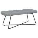 Bænk med knap tufting Lysegrå 110 x 40 x 46 cm Stof