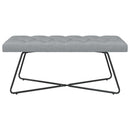 Bænk med knap tufting Lysegrå 110 x 40 x 46 cm Stof