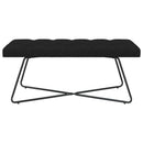 Bænk med knap tufting Sort 110 x 40 x 46 cm Stof