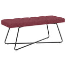 Bænk med knap tufting Vinrød 110 x 40 x 46 cm Stof