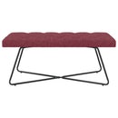 Bænk med knap tufting Vinrød 110 x 40 x 46 cm Stof