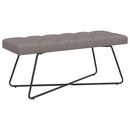 Bænk med knap tufting Gråbrun 110 x 40 x 46 cm Stof