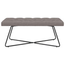 Bænk med knap tufting Gråbrun 110 x 40 x 46 cm Stof