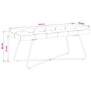 Bænk med knap tufting Gråbrun 110 x 40 x 46 cm Stof