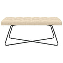 Bænk med knap tufting Cremefarvet 110 x 40 x 46 cm Stof