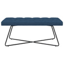 Bænk med knap tufting Blå 110 x 40 x 46 cm Stof