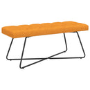 Bænk med knap tufting Mørk Gul 110 x 40 x 46 cm Stof