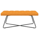 Bænk med knap tufting Mørk Gul 110 x 40 x 46 cm Stof