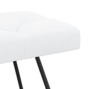 Bænk med knap tufting Hvid 110 x 40 x 46 cm Stof