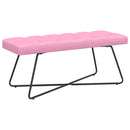 Bænk med knap tufting Lyserød 110 x 40 x 46 cm Stof