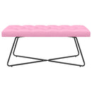 Bænk med knap tufting Lyserød 110 x 40 x 46 cm Stof
