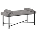 Knappet bænk med puder med pude Lysegrå 110 x 40 x 46 cm Velour