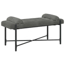 Knappet bænk med puder Mørkegrå 110 x 40 x 46 cm Velour