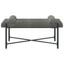 Knappet bænk med puder Mørkegrå 110 x 40 x 46 cm Velour