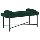 Knappet bænk med puder Mørkegrøn 110 x 40 x 46 cm Velour
