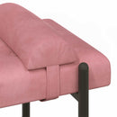 Knappet bænk med puder med pude Lyserød 110 x 40 x 46 cm Velour