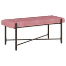 Knappet bænk med puder med pude Lyserød 110 x 40 x 46 cm Velour