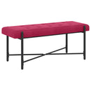 Knappet bænk med puder med pude Vinrød 110 x 40 x 46 cm Velour