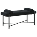 Knappet bænk med puder med pude Sort 110 x 40 x 46 cm Velour
