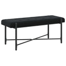 Knappet bænk med puder med pude Sort 110 x 40 x 46 cm Velour