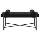 Knappet bænk med puder med pude Sort 110 x 40 x 46 cm Velour