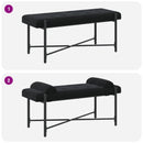 Knappet bænk med puder med pude Sort 110 x 40 x 46 cm Velour