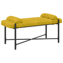 Knappet bænk med puder med pude Gul 110 x 40 x 46 cm Velour