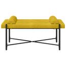 Knappet bænk med puder med pude Gul 110 x 40 x 46 cm Velour