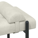 Knappet bænk med puder Cremefarvet 110 x 40 x 46 cm Velour