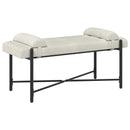 Knappet bænk med puder Cremefarvet 110 x 40 x 46 cm Velour