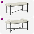 Knappet bænk med puder Cremefarvet 110 x 40 x 46 cm Velour