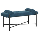 Knappet bænk med puder med pude Blå 110 x 40 x 46 cm Velour