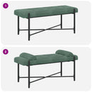 Knappet bænk med puder med pude Havgrøn 110 x 40 x 46 cm Velour