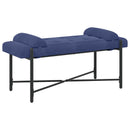 Knappet bænk med puder Politi blå 110 x 40 x 46 cm Velour