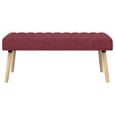 Kanalpuddet Bænk Vinrød 110 x 40 x 46 cm Stof