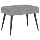 Bænk med knap tufting Lysegrå 60 x 40 x 45 cm Velour