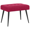 Bænk med knap tufting Vinrød 60 x 40 x 45 cm Velour