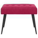 Bænk med knap tufting Vinrød 60 x 40 x 45 cm Velour