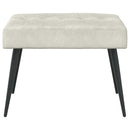 Bænk med knap tufting Cremefarvet 60 x 40 x 45 cm Velour