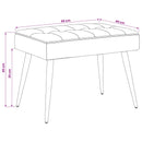 Bænk med knap tufting Cremefarvet 60 x 40 x 45 cm Velour