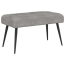 Bænk med knap tufting Lysegrå 80 x 40 x 46 cm Velour