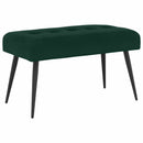 Bænk med knap tufting Mørkegrøn 80 x 40 x 46 cm Velour