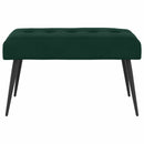 Bænk med knap tufting Mørkegrøn 80 x 40 x 46 cm Velour