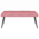 Bænk med knap tufting Lyserød 80 x 40 x 46 cm Velour