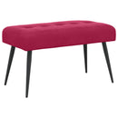 Bænk med knap tufting Vinrød 80 x 40 x 46 cm Velour
