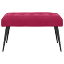 Bænk med knap tufting Vinrød 80 x 40 x 46 cm Velour